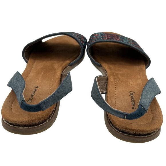 Bearpaw Meeka Women 11 Aztec Slingback Sandals Southwestern Beaded Suede Footbed - Picture 5 of 12